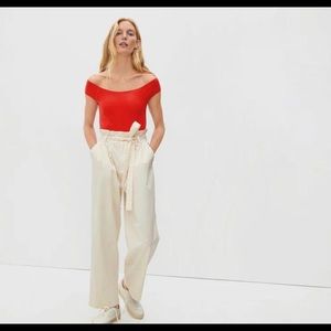 Everlane red off shoulder bodysuit L
